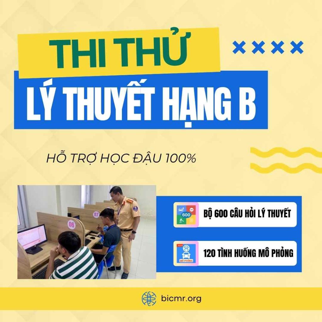 thi thử lý thuyết bằng lái xe hạng b 2025